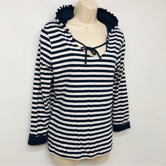 Gap Blue White Stripe Hoodie - Picture 4 of 16